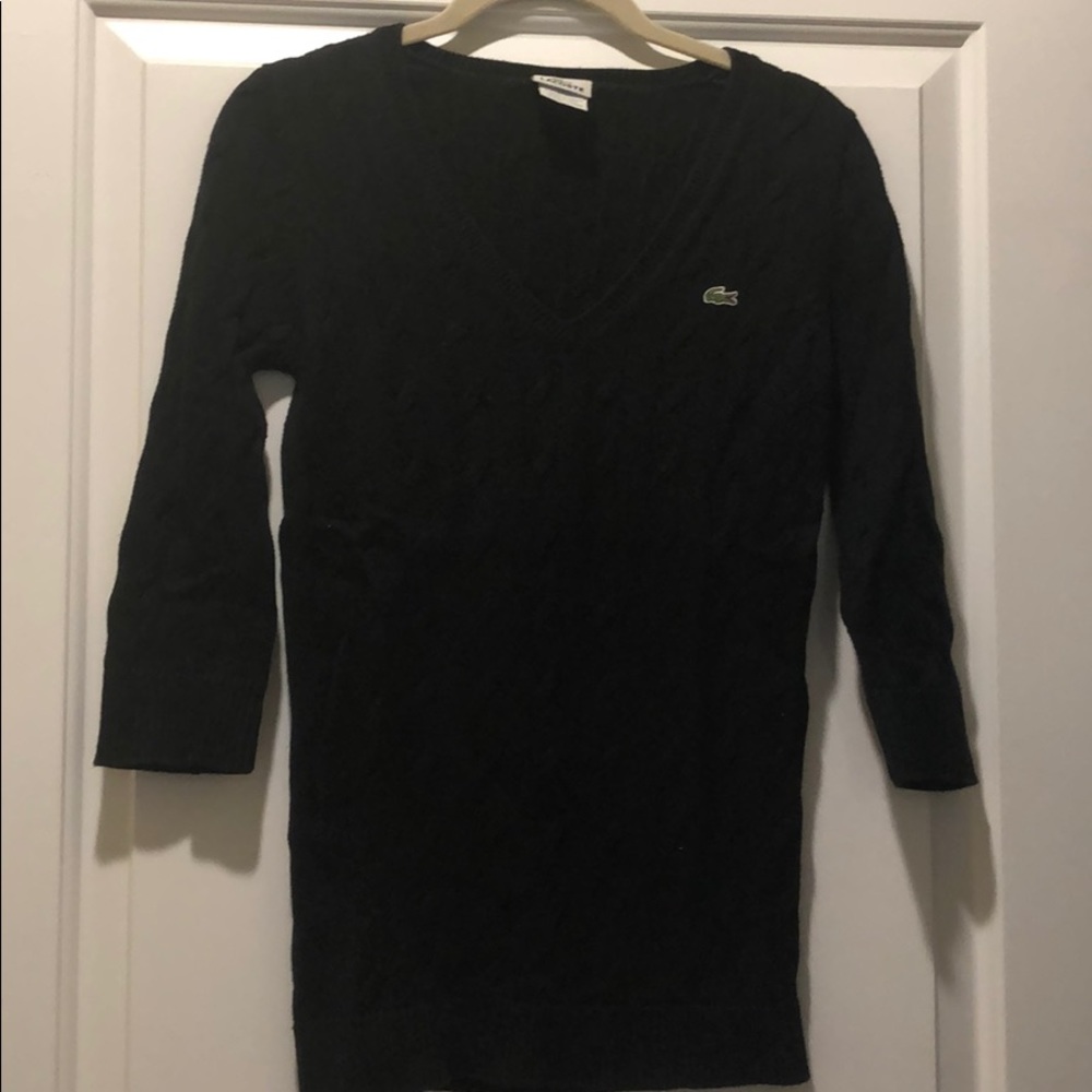 Lacoste 3/4 black cotton sweater